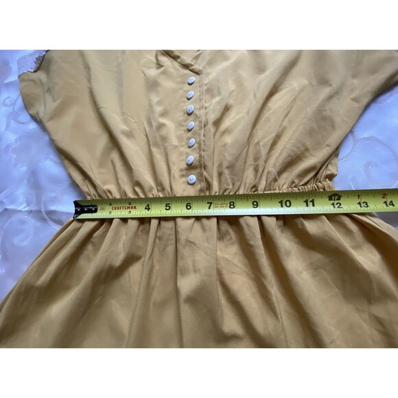 Polly Collections Women's Shirt Top Short Sleeve Yellow Stretch One Size Fits M - Picture 5 of 10